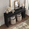 LIVAREEmlen 60'' Black Farmhouse Console Table Retro Wooden Entryway Table with Double Board Suspension Design, Sofa Table for Living Room - 4 of 4