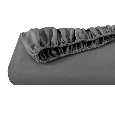 Organic Cotton Twin XL Deep Pocket Gray Fitted Sheet Set