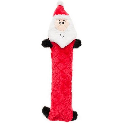 ZippyPaws Jigglerz - Dog Squeaky Toys, Cute Stuffed Puppy Toy, Pet Product, Gift for All Breeds, Interactive Squeaker - Santa