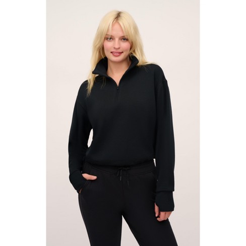 Yogalicious Nude Tech Half Zip Long Sleeve Jacket with Front Pockets at   Women’s Clothing store