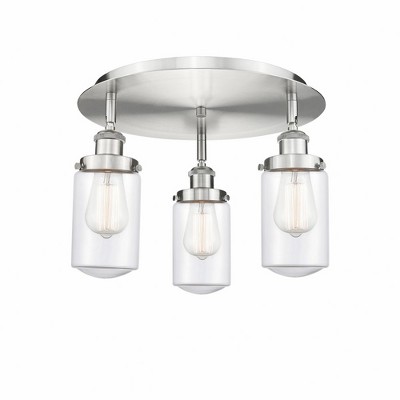 Dover - 3 Light Flush Mount In Art Deco Style-10 Inches Tall and 16.25 Inches Wide
