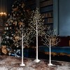 DR.Planzen Artificial Trees, 3-Pack LED Lighted White Birch Trees, 8ft 6ft 4ft Faux Trees, Perfect Artificial Christmas Trees for Home Party Decor - 3 of 4