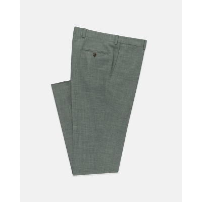Lomsoe dark green crash linen trousers classic fit