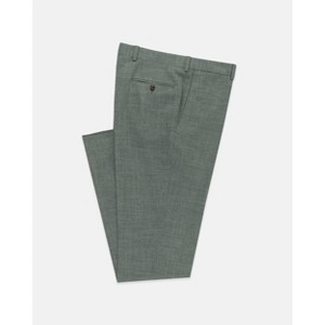 Lomsoe dark green crash linen trousers classic fit - 1 of 1