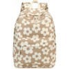 Attop Brown Backpack Women's Laptop Backpack College School Bag Middle School Travel Work Commuter Backpack (White Daisy) - 3 of 4