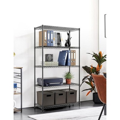 Vynxaria 5-Tier Heavy Duty Storage Shelving Unit, 1250 Lbs Loading Capacity, 29.92" W x 13.98" D x 61.02" H, Black