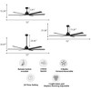 Aluminum Blade Ceiling Fan with LED Light, Remote Control, 6 Speeds, 3-Color Dimmable Lighting, Modern Indoor Mount for Home & Commercial Use - 4 of 4