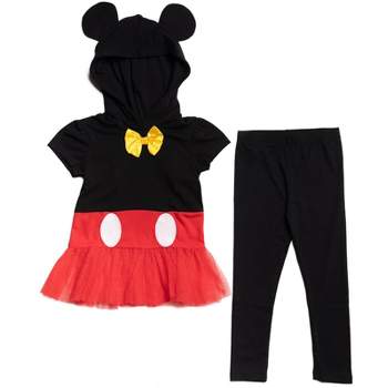 Disney Minnie Mouse Winnie the Pooh Pixar Toy Story Mickey Mouse Girls Cosplay T-Shirt Dress and Leggings Outfit Set Little Kid to Big Kid