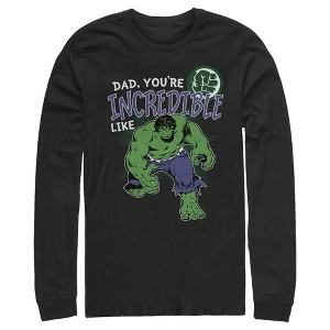 Men's Marvel Dad You're Incredible Like the Hulk Long Sleeve Shirt - 1 of 4