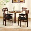 Tangkula Dining Chair Set of 4 w/ Rubber Wood Frame Padded Seat Curved Backrest - 3 of 4