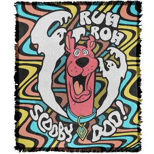 Scooby Doo! Ruh Roh Ghosts Blanket 50"x60" Woven Tapestry - 1 of 4