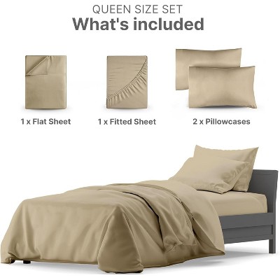 Cream Full 1000 Thread Count Organic Cotton 4-Piece Sheet Set