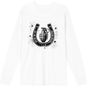 Horseshoe & Hand Grenade Adult Crew Neck Long Sleeve Shirt - 1 of 2