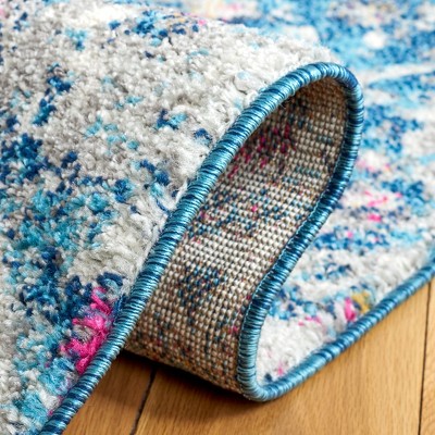 Blue Paisley 8' x 10' Stain-Resistant Synthetic Area Rug