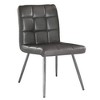 Monarch Specialties Dining Chair Set Of 2 Side Upholstered Kitchen Dining Room Pu Leather Look Metal Grey Chrome Contemporary Modern - 2 of 4