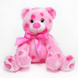 Bearington Pink Plush Stuffed Animal Teddy Bear with Hearts, 8.5 inches - 1 of 4