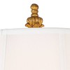 Barnes and Ivy Duval Traditional Table Lamp 34" Tall Gold Candlestick Crystal White Fabric Bell Shade for Bedroom Living Room Bedside Office Family - 3 of 4