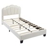 CAVINAS Twin/Full Size Upholstered Platform Bed Frame with Flower-Shaped Headboard & LED Lights,No Box Spring Needed - 3 of 4