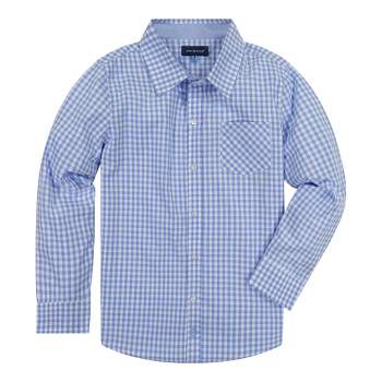 Andy & Evan Kids Light Blue Gingham Button Down Shirt, Size 6Y