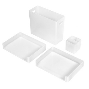 Sorbus 4 Piece Desk Organizer Set - for Office Supplies, Paper Organization Box, Stackable Letter Tray, Pen Organizer - 1 of 4