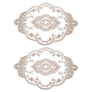 Unique Bargains Polyester Flexible Embroidery Vintage Pattern Washable Table Place Mats 2 Pcs - 1 of 4