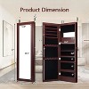 Yukimo Lockable Wall Door Mounted Mirror Jewelry Cabinet with LED Lights, Premium MDF Board Storage Armoire with Auto-On Lighting - 4 of 4