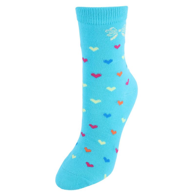 CTM Women's Assorted Hearts Patterned Crew Socks (3 Pairs), 3 of 5