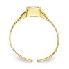 Black Bow Jewelry Square Cubic Zirconia Solitaire Toe Ring in 10 Karat Yellow Gold - 2 of 4