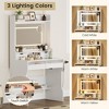Makeup Vanity Set, Vanity Desk with Miror, Women Dressing Table with Storage Drawers, Vanity Table with glasses desktop, for Bedroom, Living Room - 4 of 4