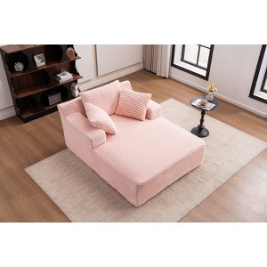 Okak Modern Oversized Corduroy Longue Sleeper Sofa Chair with Pillows,Deep Seat Single Sofa for Living Room,Apartment,Guestroom - 1 of 4