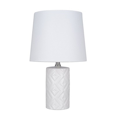 15.5" Farmhouse Ceramic Table Lamp White (Includes LED Light Bulb) - Cresswell Lighting