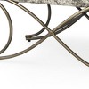HomeRoots 55" Light And Dark Gray Chenille And Gold Metal Upholstered Bench - 4 of 4