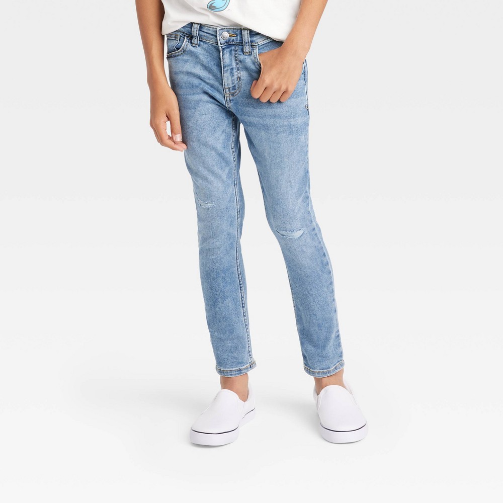 size 6 Boys' Super Stretch Super Skinny Fit Jeans - art class Medium Wash, Medium Blue