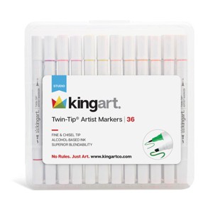 KINGART Twin-Tip Sketch Markers 36 Colors - 1 of 4