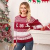 Family Christmas Sweater Crew Neck Reindeer Snowflakes Knitted Pullover for Women/Men/Kids - 3 of 4