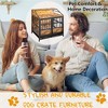 KWPZQEB Dog Crate Furniture with LED Light, Wooden Dog Kennel with 3 Doors & Storage,  Indoor Dog House Dog Cage for Dogs up to 25/40 lb - 4 of 4