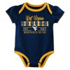 NCAA West Virginia Mountaineers Infant Girls' 3pk Bodysuit - 4 of 4