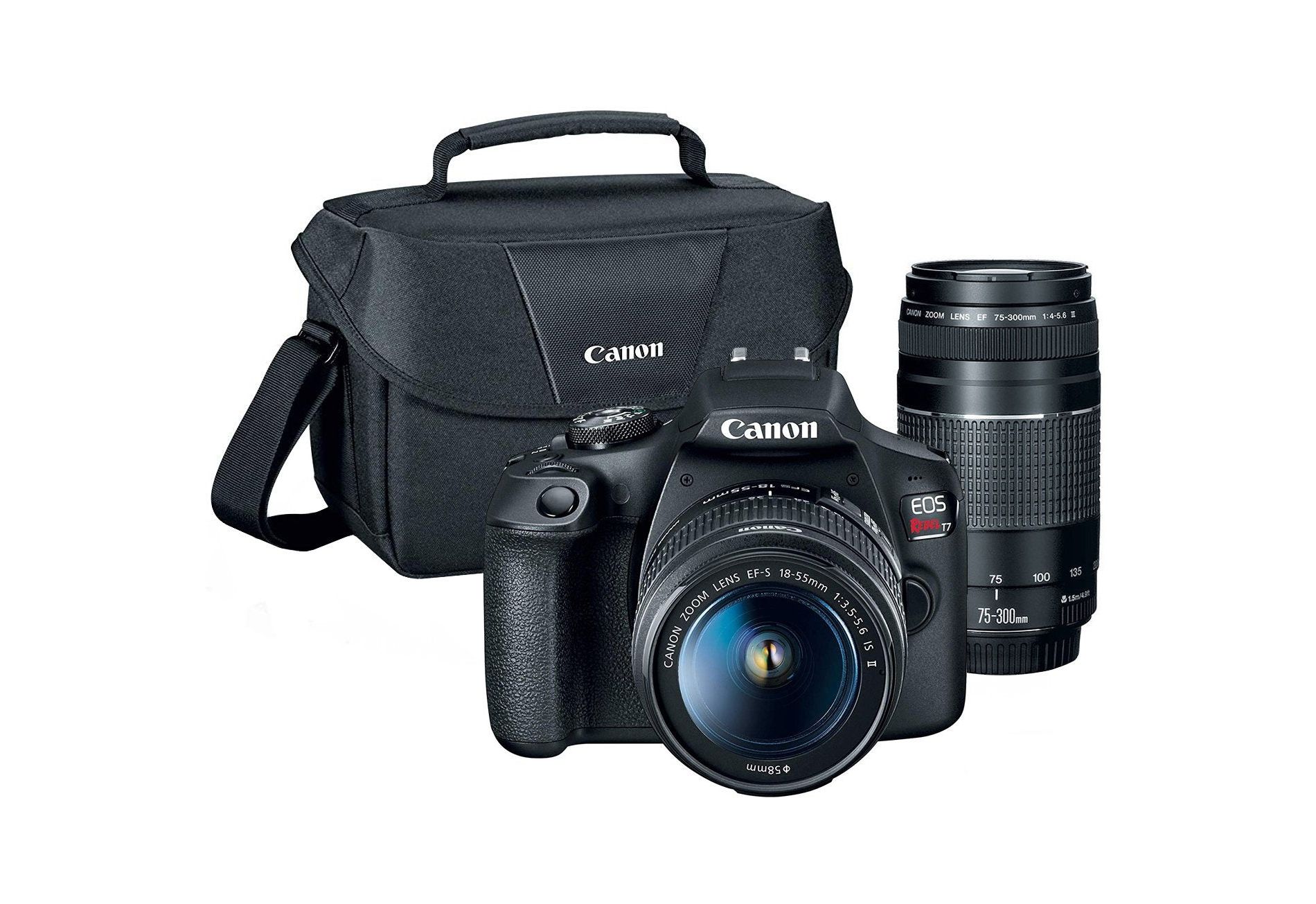 Canon EOS Rebel T7 DSLR Camera Double Zoom Lens Kit with EF-S 18-55mm & EF 75-300mm