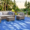 Vynxaria 44 Pieces of 12x12 Blue Plastic Interlocking Tiles with Diagonal Stripe Pattern, Waterproof for Patio, Poolside, Balcony, Backyard - 2 of 4