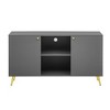 LIVAREEmlen Modern TV Stand for TVs up to 55 Inches, Entertainment Center Media Console,Adjustable Shelf, Metal Legs, Handles and Anti-tip Device - 2 of 4