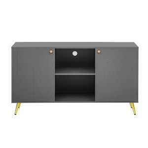 LIVAREEmlen Modern TV Stand for TVs up to 55 Inches, Entertainment Center Media Console,Adjustable Shelf, Metal Legs, Handles and Anti-tip Device - 1 of 4