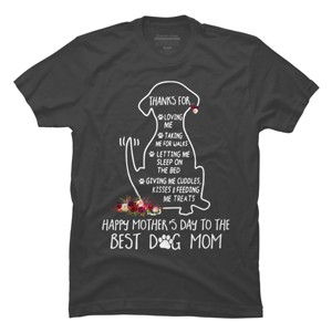 Men's Design By Humans Happy Mothers Day Best Dog Mom Thanks By MiuMiuShop T-Shirt - 1 of 2