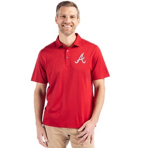 Atlanta Braves Cutter & Buck Coastline Epic Comfort Recycled Mens Polo - 1 of 1