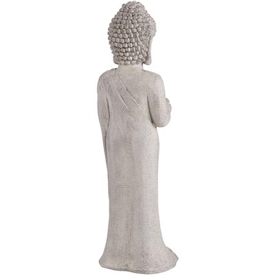 Gray Faux Stone Standing Buddha Zen Garden Statue