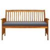 vidaXL Outdoor Patio Bench Garden Park Bench with Cushion Solid Wood Acacia - 3 of 4