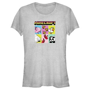 Juniors Womens Minecraft Animal Mobs Boxes T-Shirt - 1 of 4