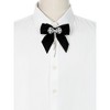 INSPIRE CHIC Women's Velvet Faux Pearl Rhinestone Bow Brooch Tie - 4 of 4