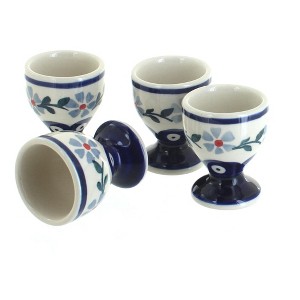 Blue Rose Polish Pottery J050-4 Manufaktura Egg Cup Set - 1 of 2