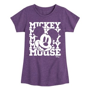 Girls' - Disney - Mickey, Mickey, Mickey Mouse Fitted Short Sleeve Graphic T-Shirt - 1 of 4