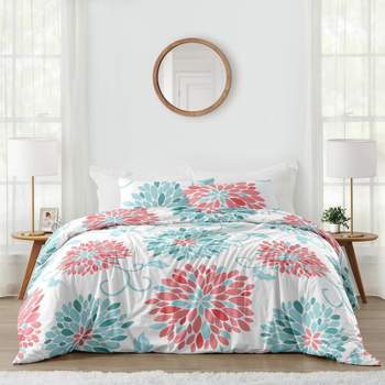 3pc Emma Full/Queen Kids' Comforter Bedding Set Coral and Turquoise - Sweet Jojo Designs